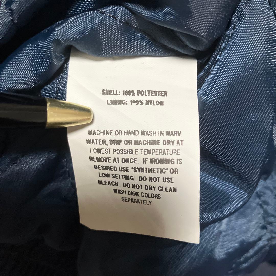 90sKingLouieUSA製中綿キルティングワークジャケット企業刺繍ネイビー