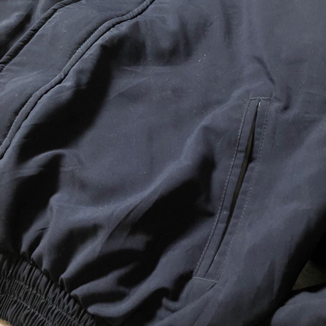 90sKingLouieUSA製中綿キルティングワークジャケット企業刺繍ネイビー