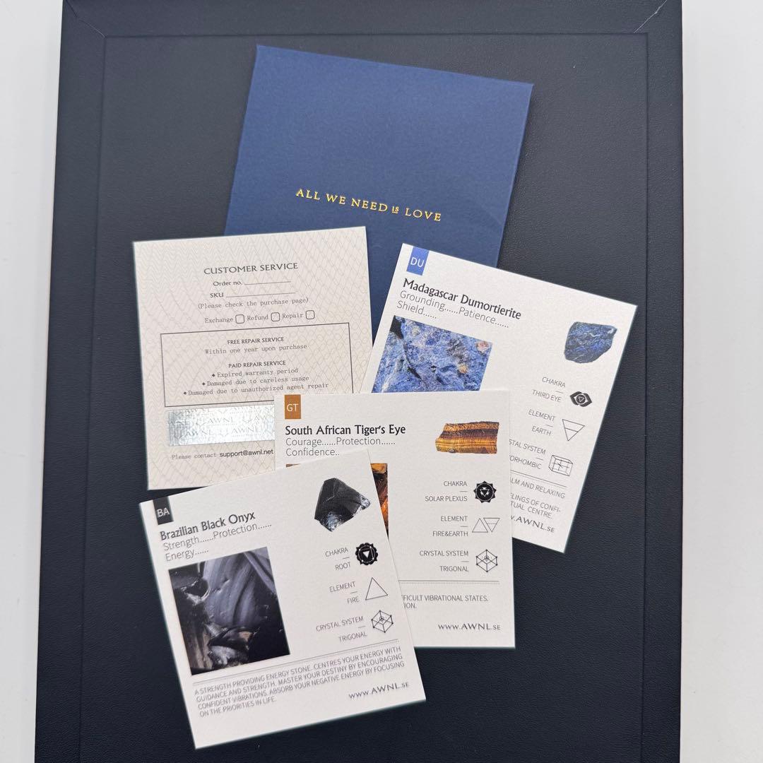 AWNL 天然石 ブレスレット 箱 カード 保存袋 オニキス タイガーズアイ 他