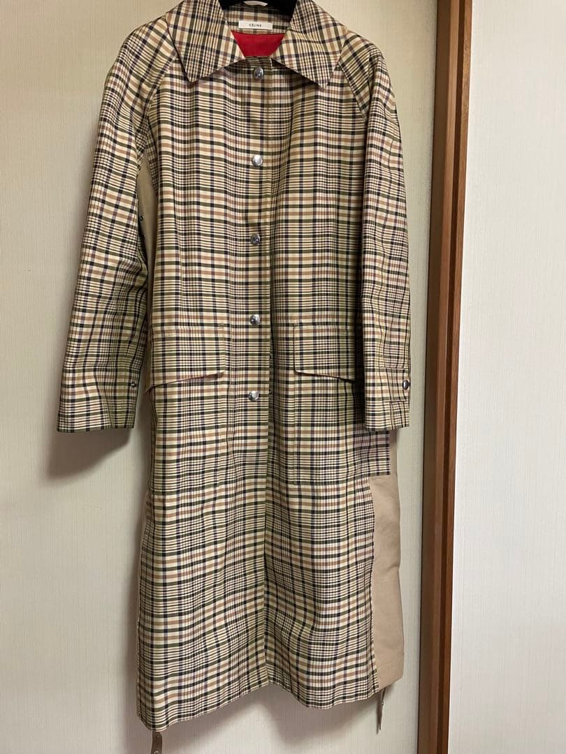 セリーヌ CÉLINE チェック柄トレンチコート36