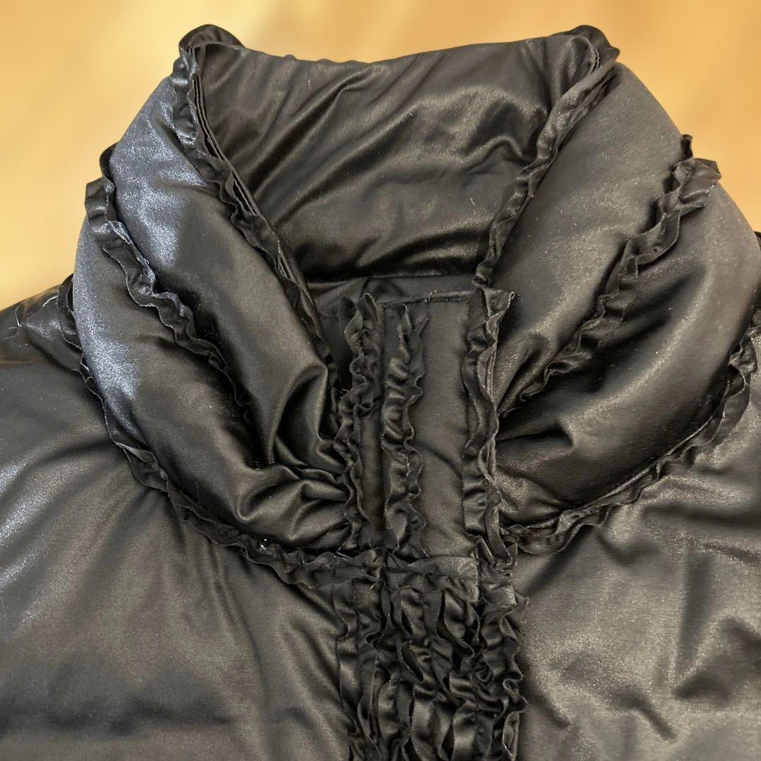 インゲボルグ　黒ロングダウンコート フリル付き　超美品　希少品