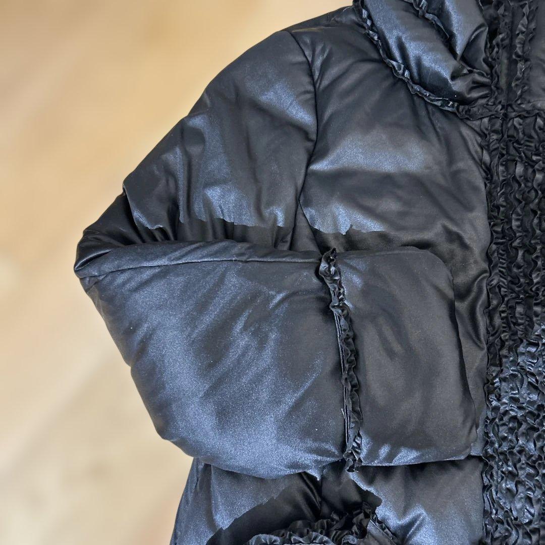 インゲボルグ　黒ロングダウンコート フリル付き　超美品　希少品