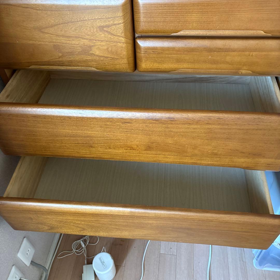 木製チェスト 6段 ブラウン