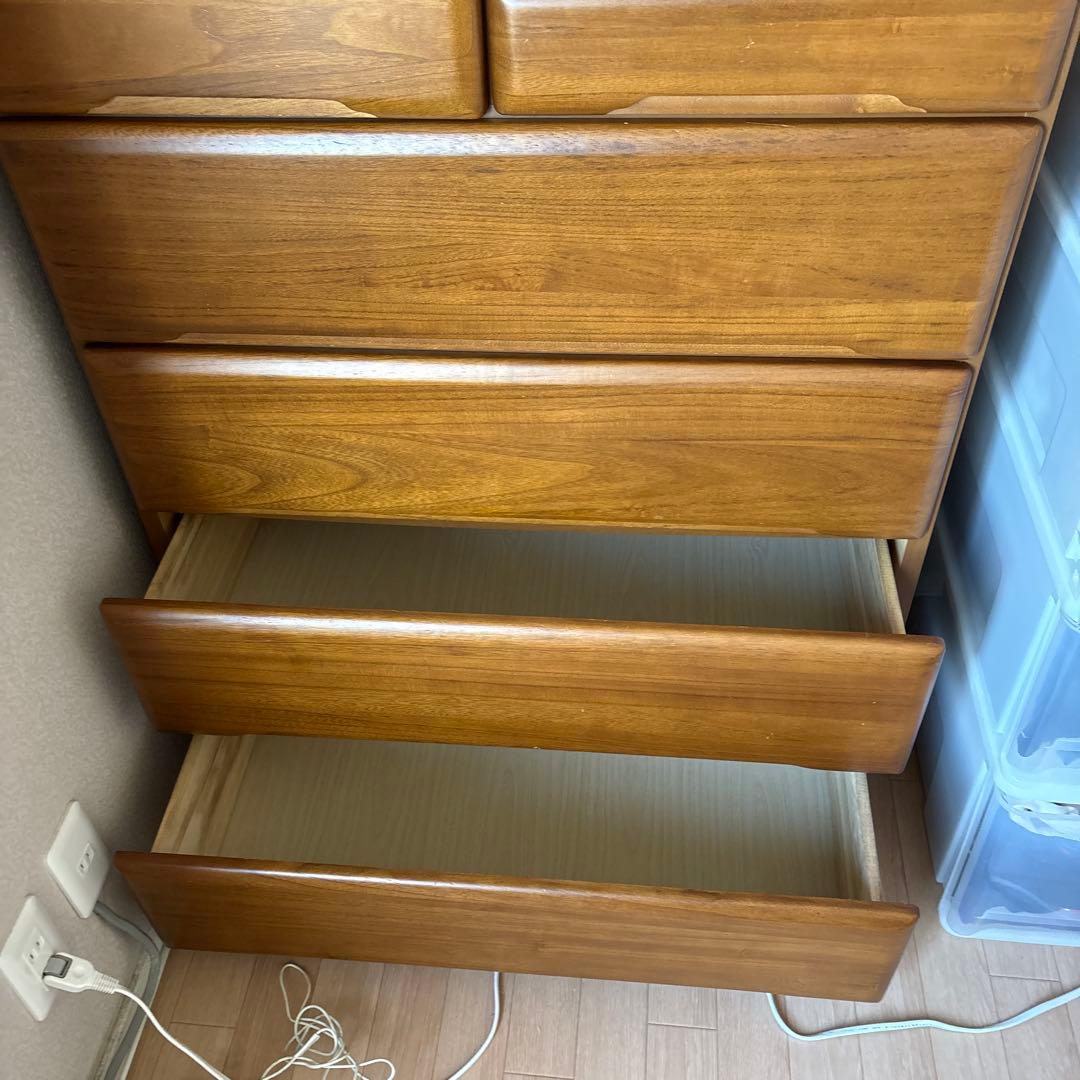 木製チェスト 6段 ブラウン