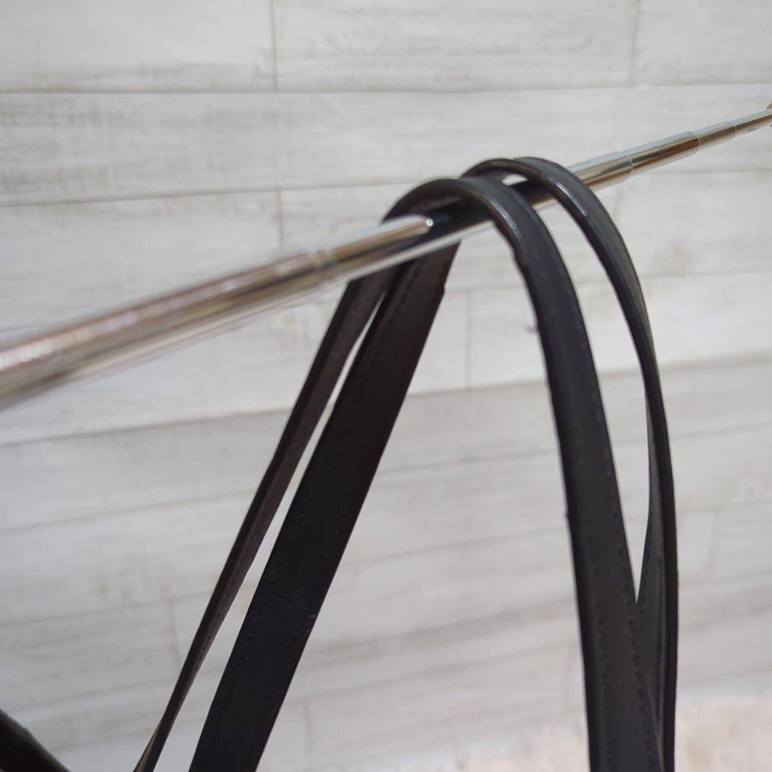 【COACH】本革レザートートバッグ/エンボス加工ロゴ/黒/肩掛け可/A4収納可