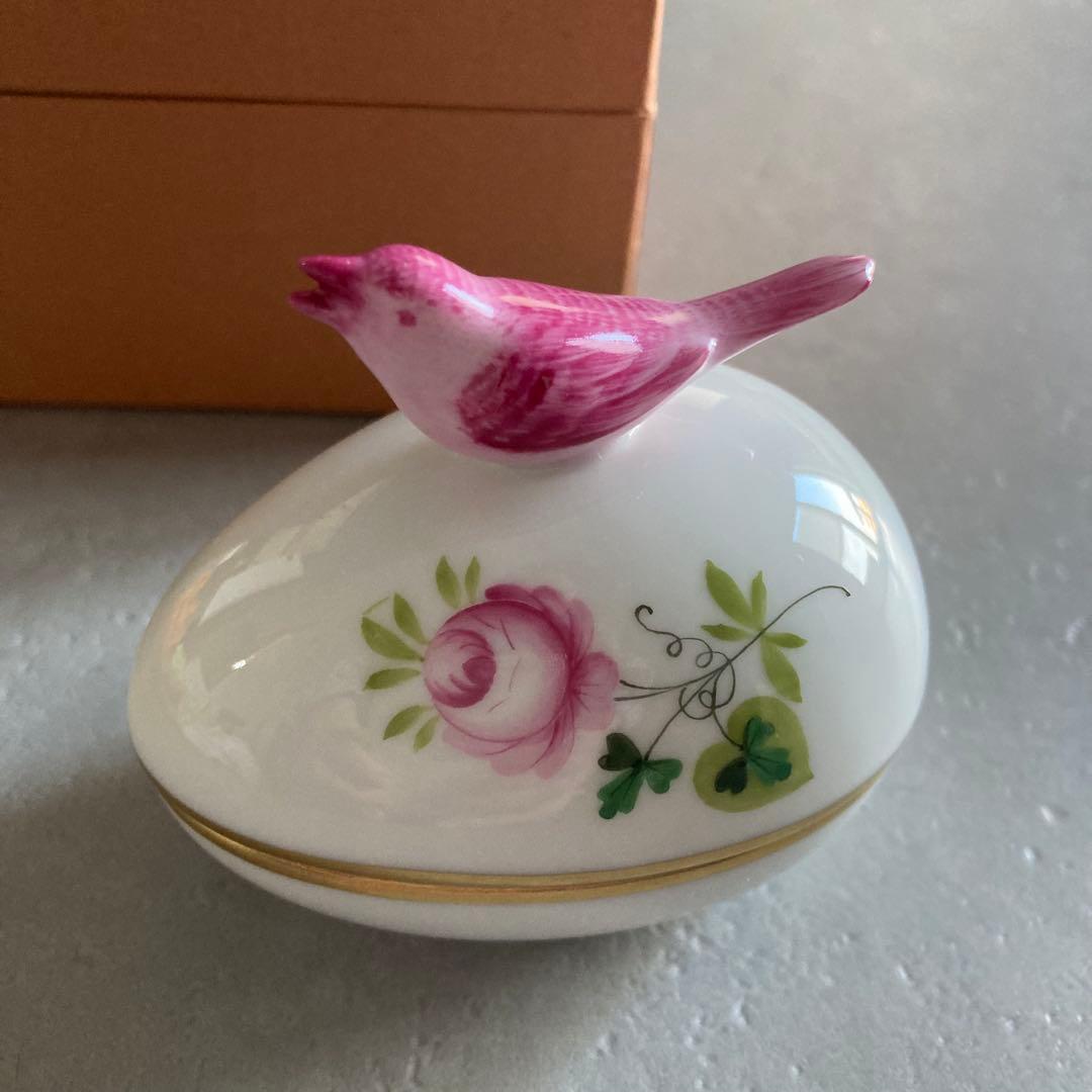 ヘレンド HEREND ウィーンの薔薇 ボンボニエール 鳥型蓋付き小物入れ