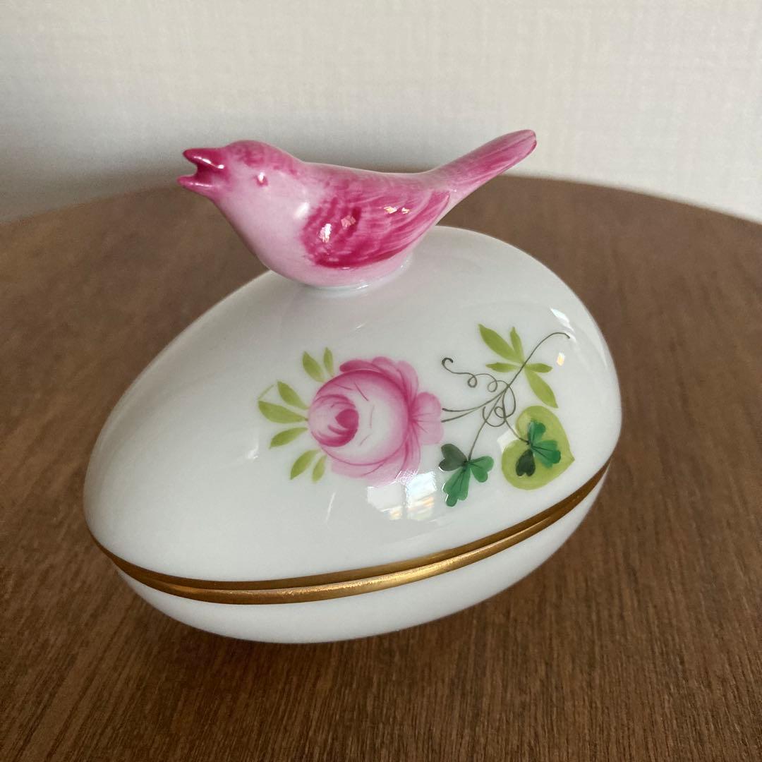 ヘレンド HEREND ウィーンの薔薇 ボンボニエール 鳥型蓋付き小物入れ