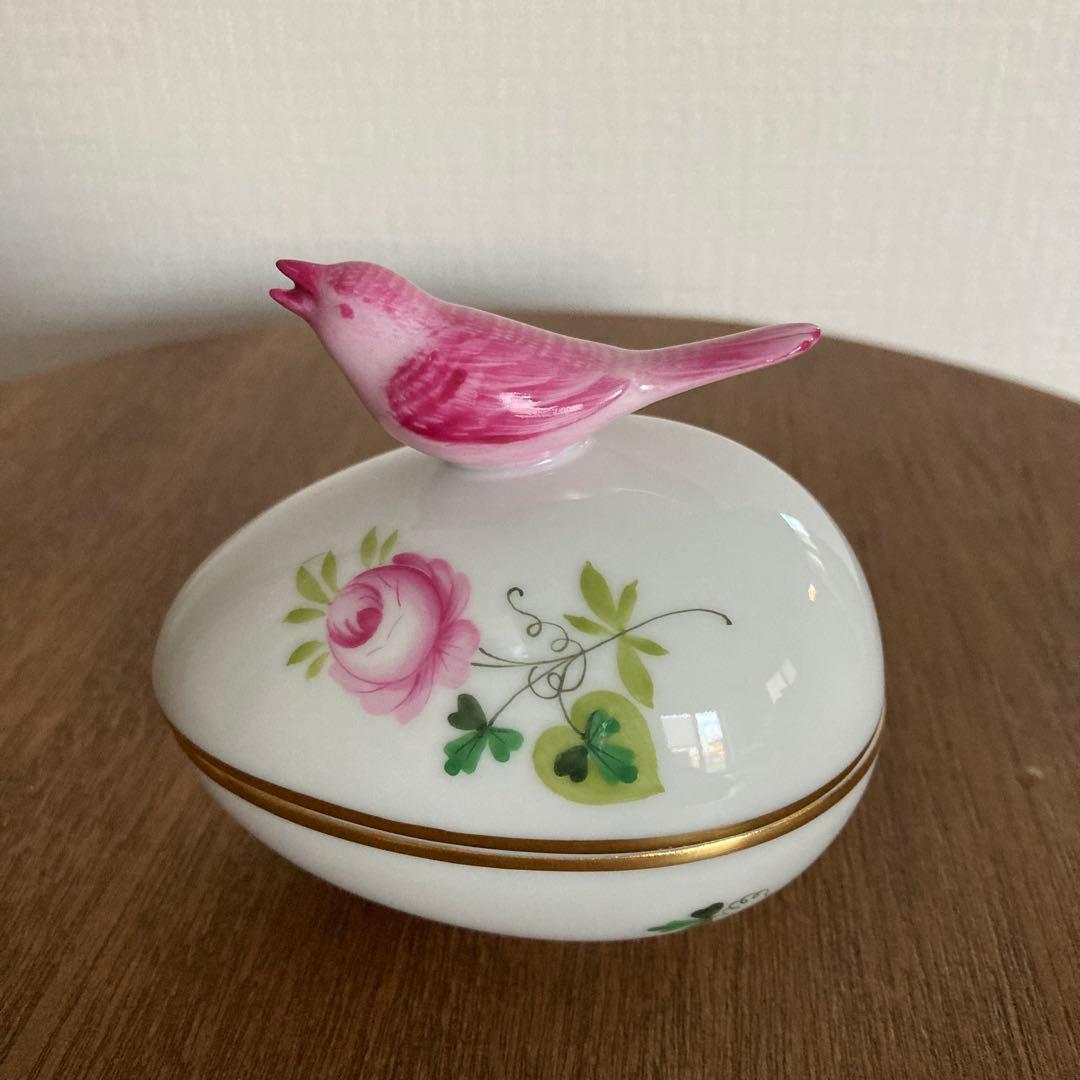 ヘレンド HEREND ウィーンの薔薇 ボンボニエール 鳥型蓋付き小物入れ