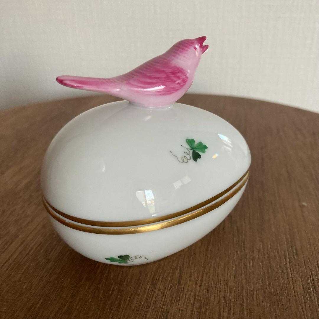 ヘレンド HEREND ウィーンの薔薇 ボンボニエール 鳥型蓋付き小物入れ