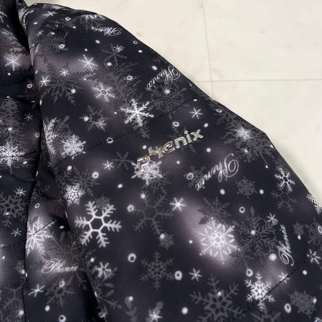 フェニックス スキーウエア レディース M ピンク 黒 雪模様 ウエア上下