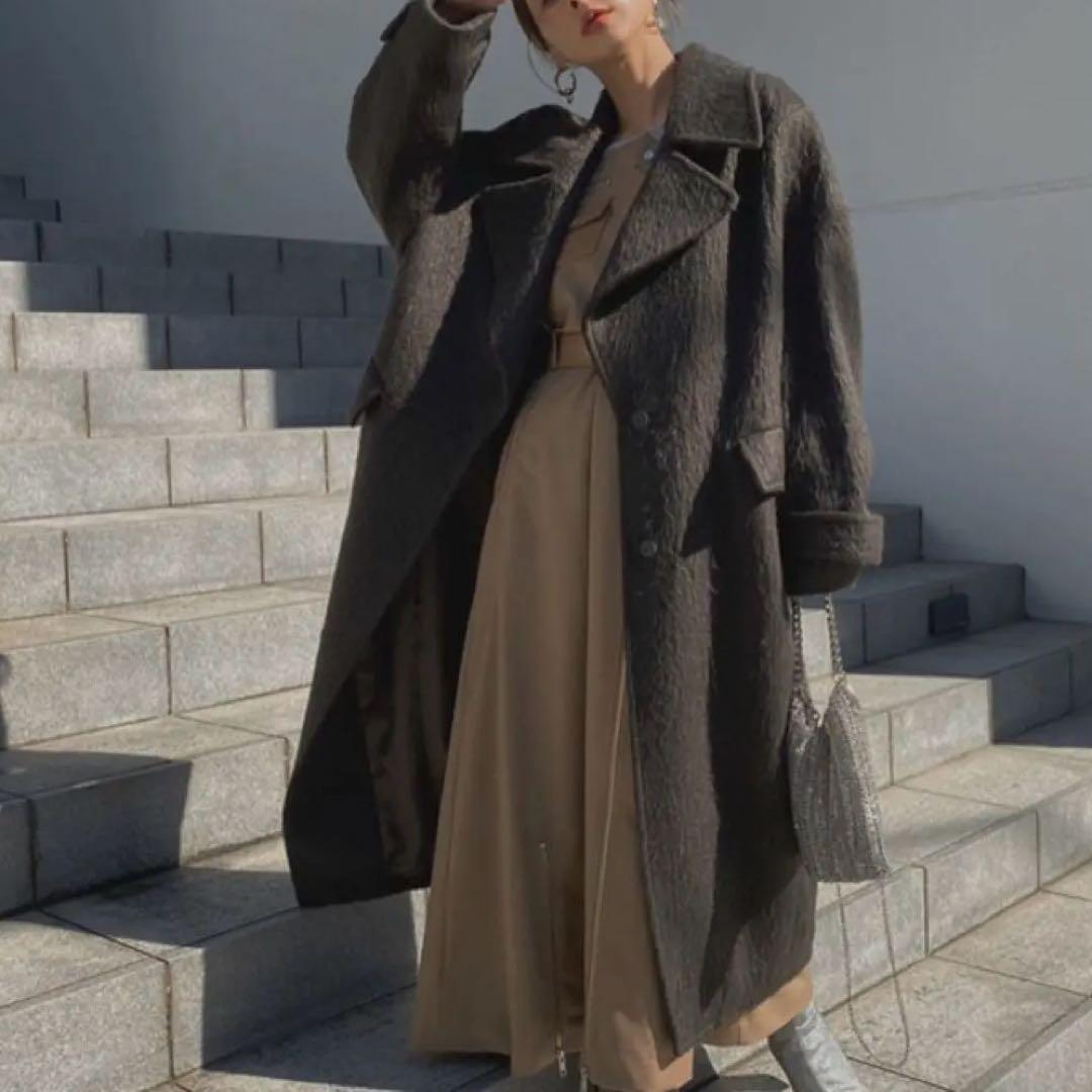 Ameri Vintage 3way oval shaggy coat スミクロ