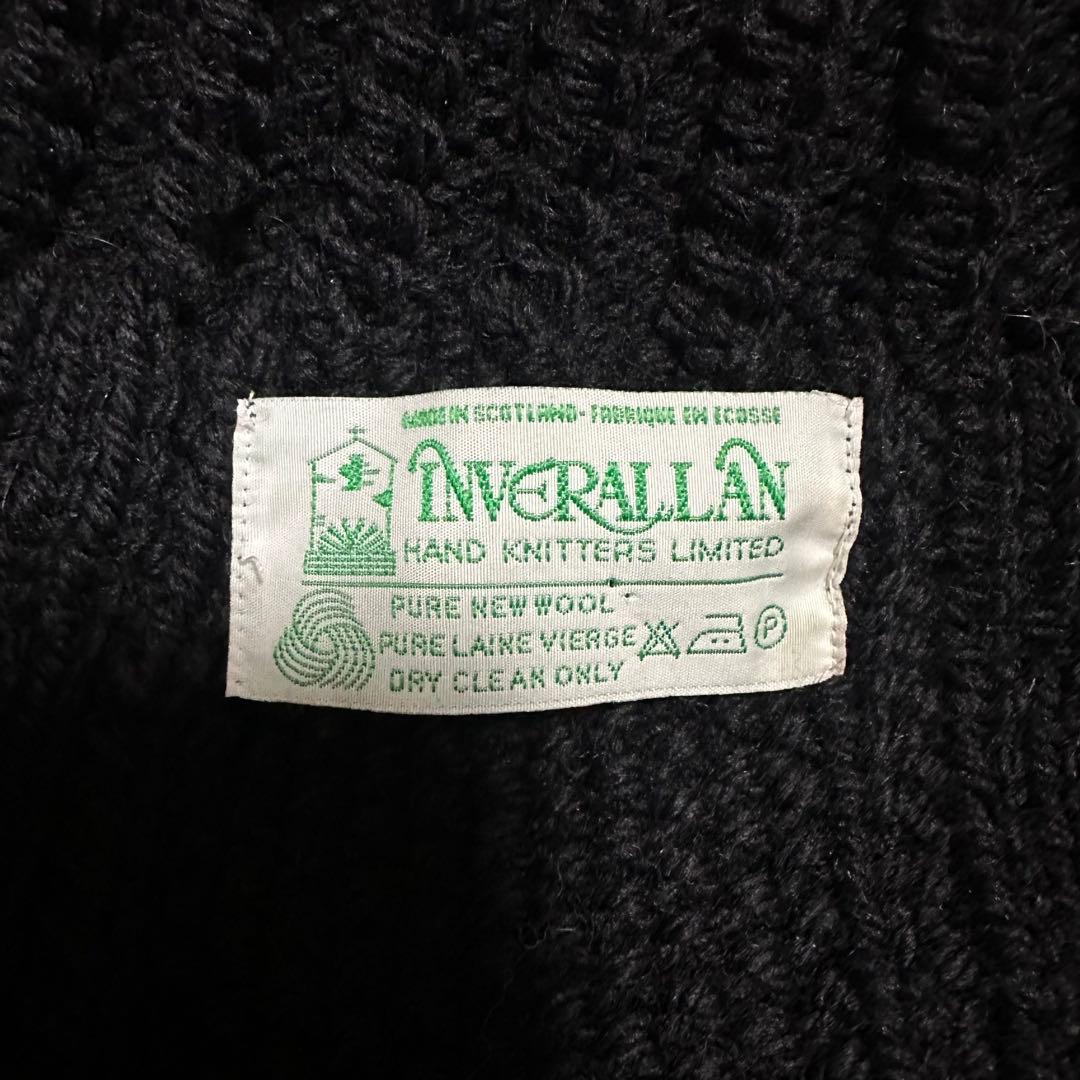 【美品】インバーアラン　緑タグ　ランバーカーディガン　3A ケーブルニット