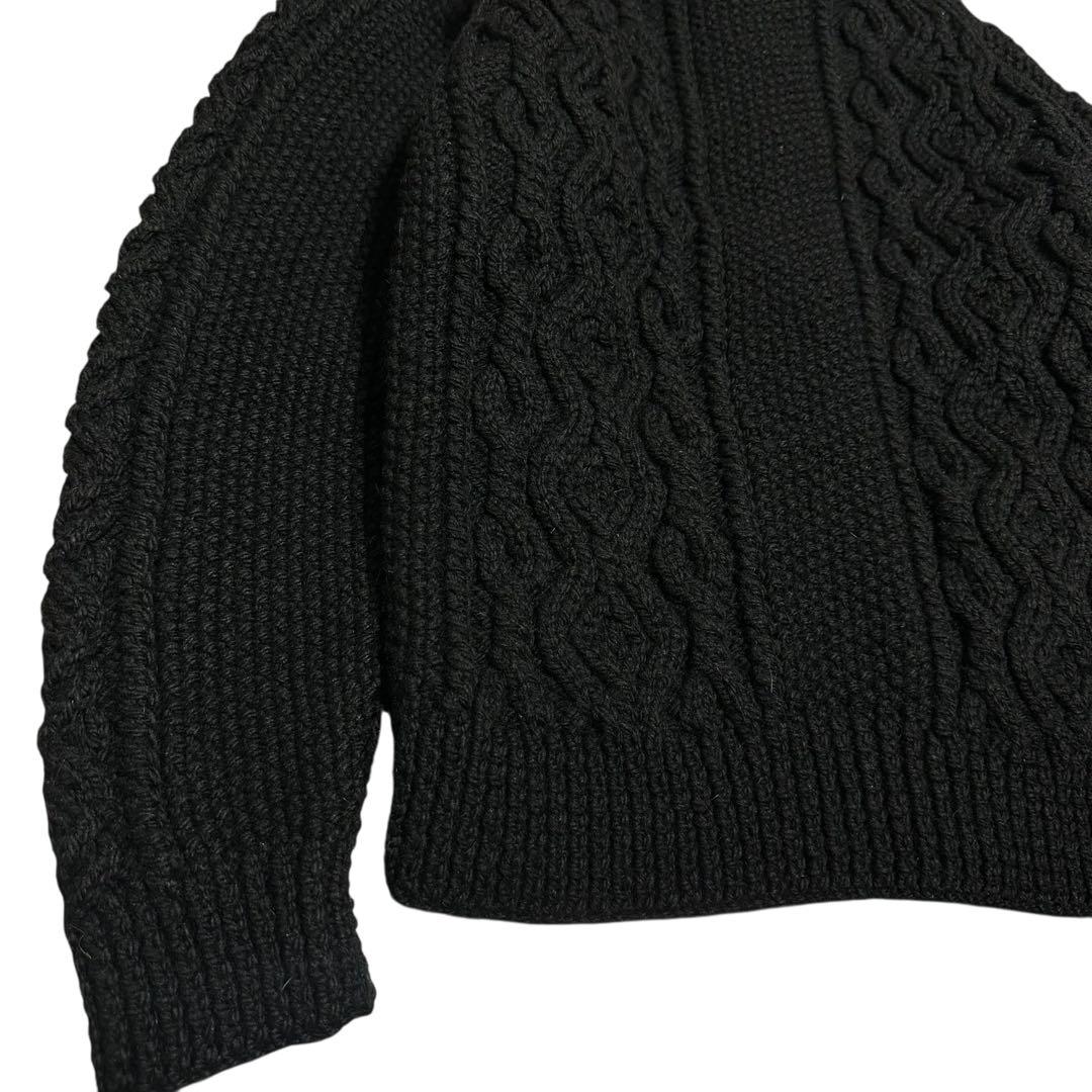 【美品】インバーアラン　緑タグ　ランバーカーディガン　3A ケーブルニット