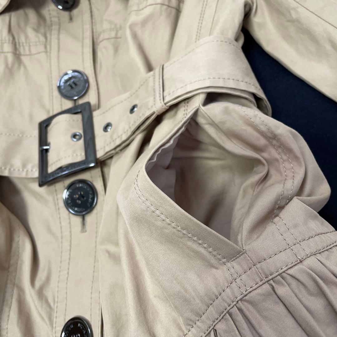 BURBERRY.BLUELABEL/バーバリー、七分袖、フリルトレンチコート