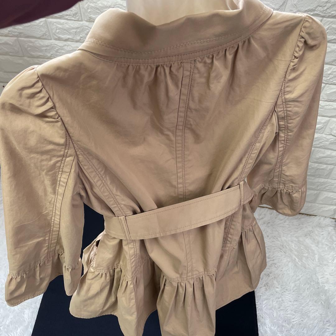 BURBERRY.BLUELABEL/バーバリー、七分袖、フリルトレンチコート