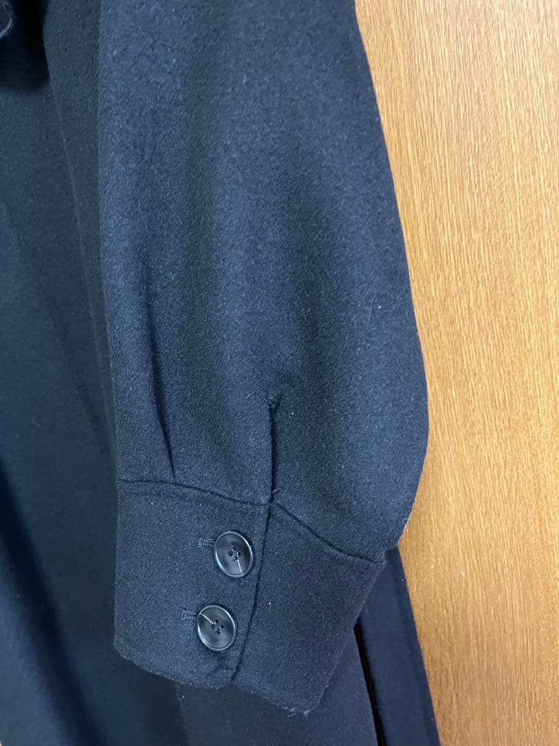 アンドラブ　クローゼット　&love closetフリル　コート　黒ブラック　S