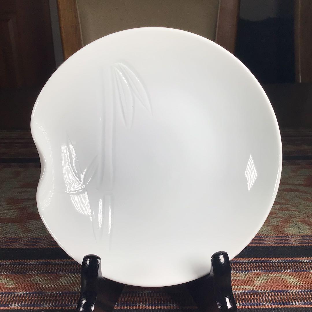 『フォロうー特価』　中村　清六　高麗庵清六窯　『竹彫一方押皿』　白磁　中皿　5枚