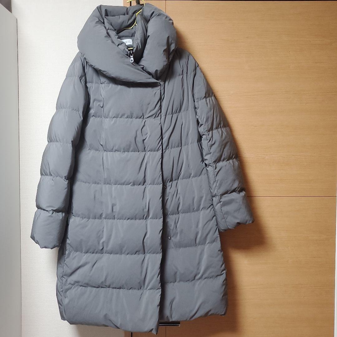 【美品】PLST フード付きグレー ロングダウンジャケット　L