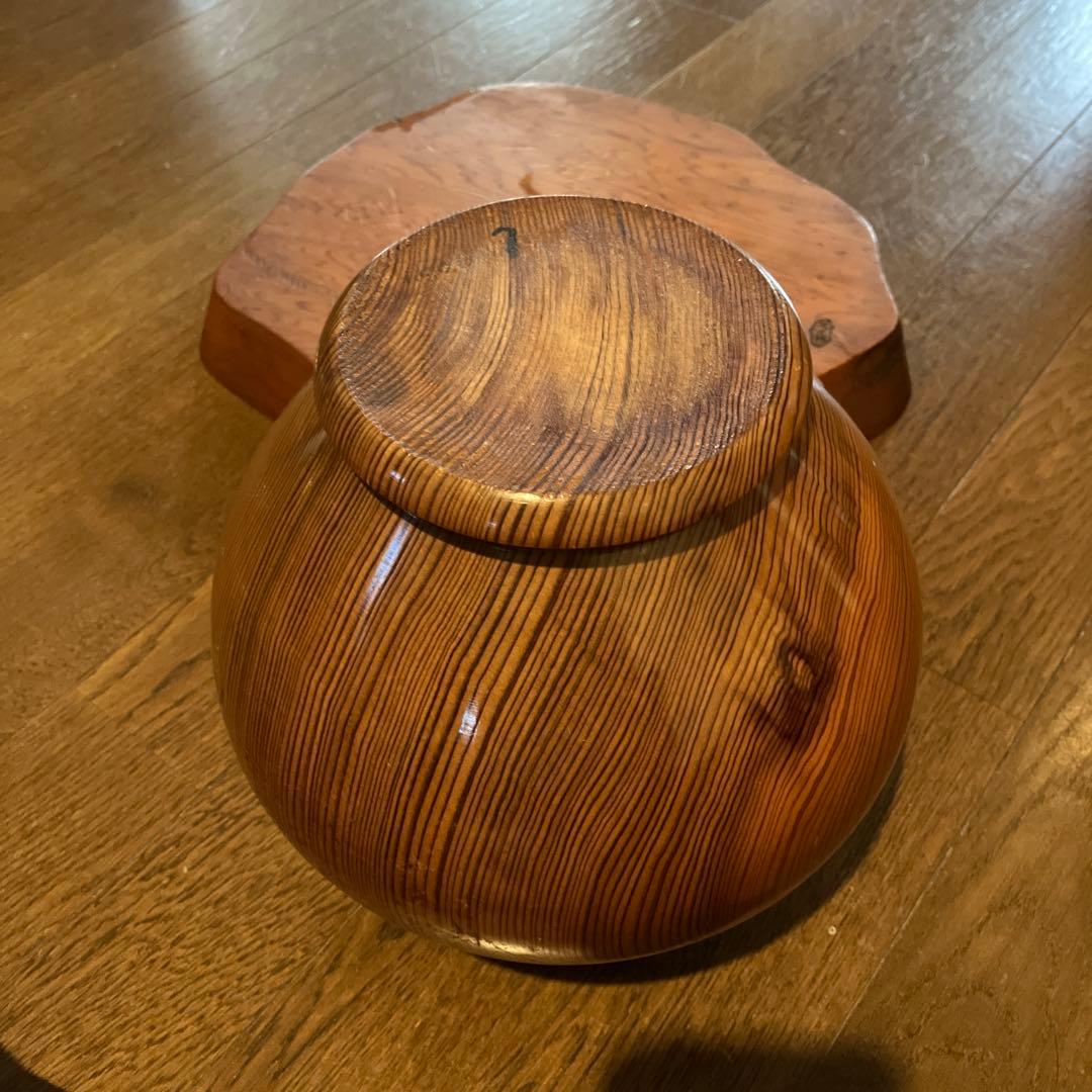 屋久杉壺（高さ23㌢程）花台　セット