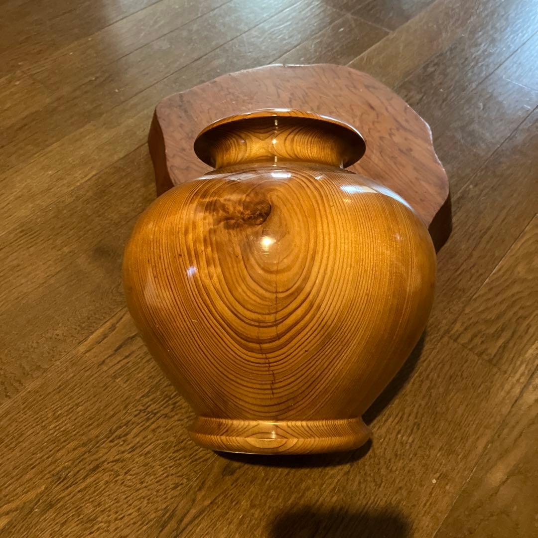 屋久杉壺（高さ23㌢程）花台　セット