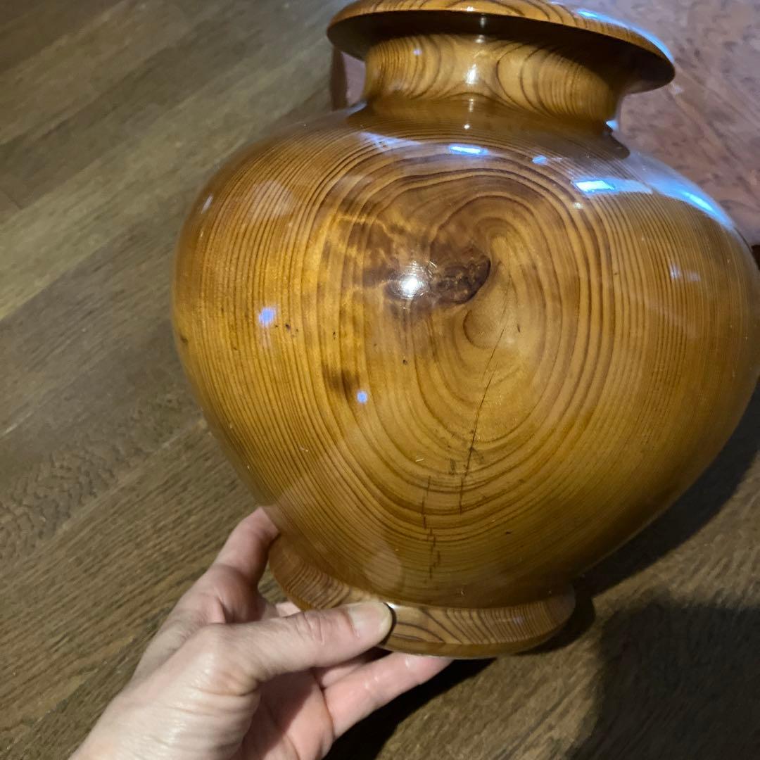 屋久杉壺（高さ23㌢程）花台　セット