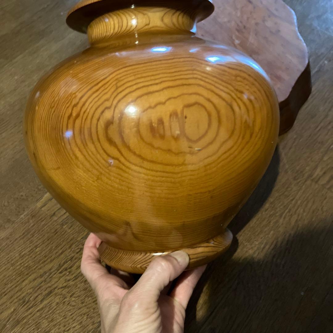 屋久杉壺（高さ23㌢程）花台　セット