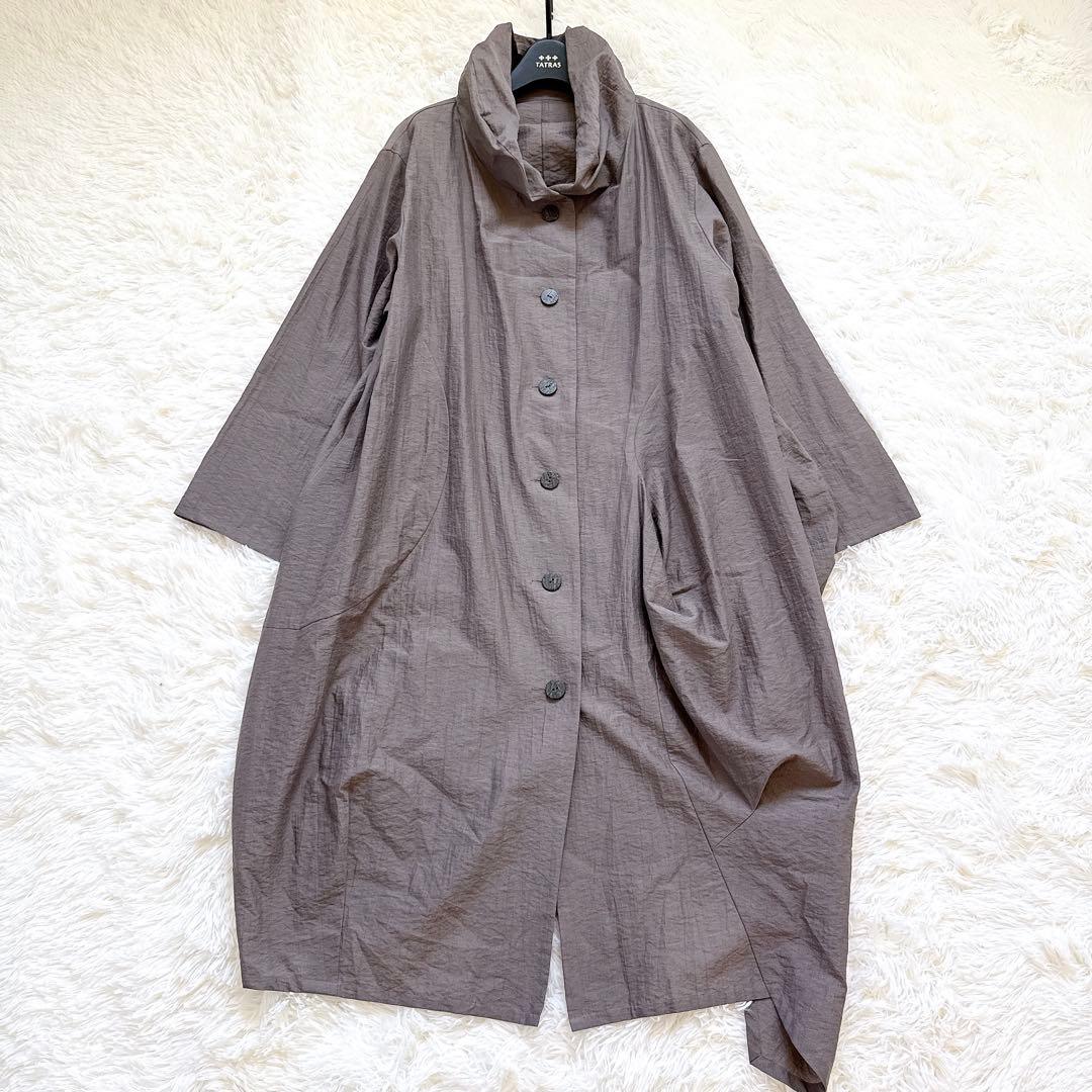 センソユニコ　慈雨　ナイロンコート　変形　コクーン　ショールカラー　サイズ40