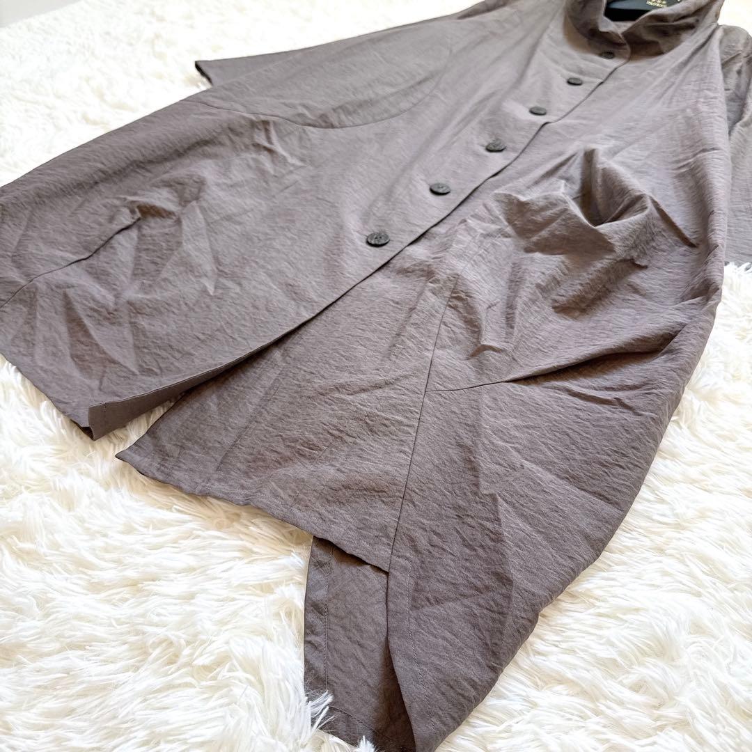 センソユニコ　慈雨　ナイロンコート　変形　コクーン　ショールカラー　サイズ40