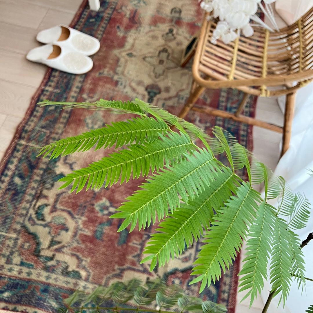 メダリオン✳︎ブルー85〜78×196✳︎レッドパープル　トルコヴィンテージラグ