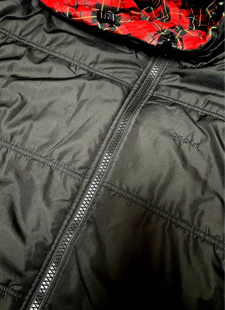 X-girl クレイジータータンチェックダウンジャケット 大きいサイズ 個性的