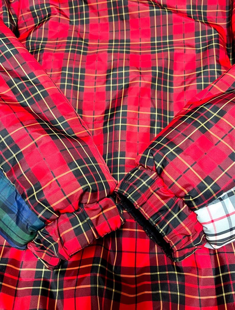 X-girl クレイジータータンチェックダウンジャケット 大きいサイズ 個性的