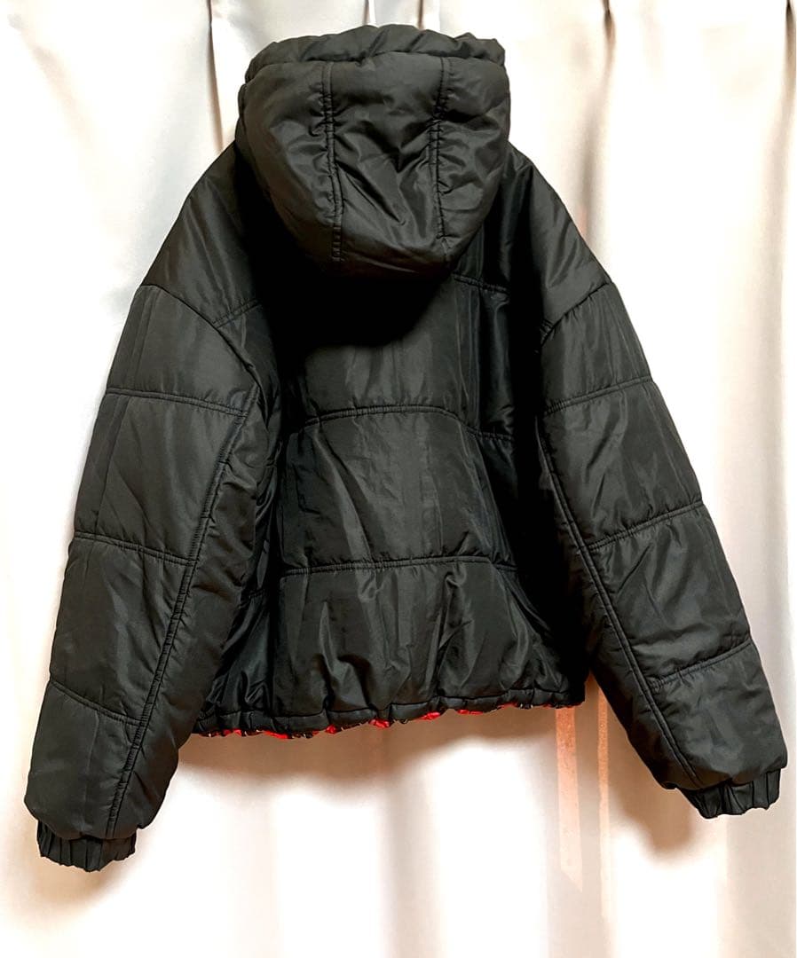 X-girl クレイジータータンチェックダウンジャケット 大きいサイズ 個性的