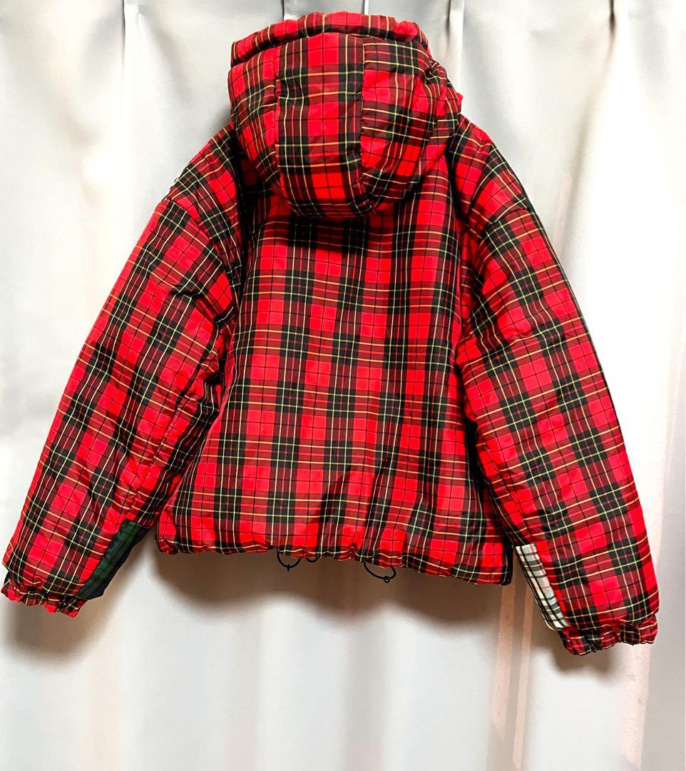 X-girl クレイジータータンチェックダウンジャケット 大きいサイズ 個性的