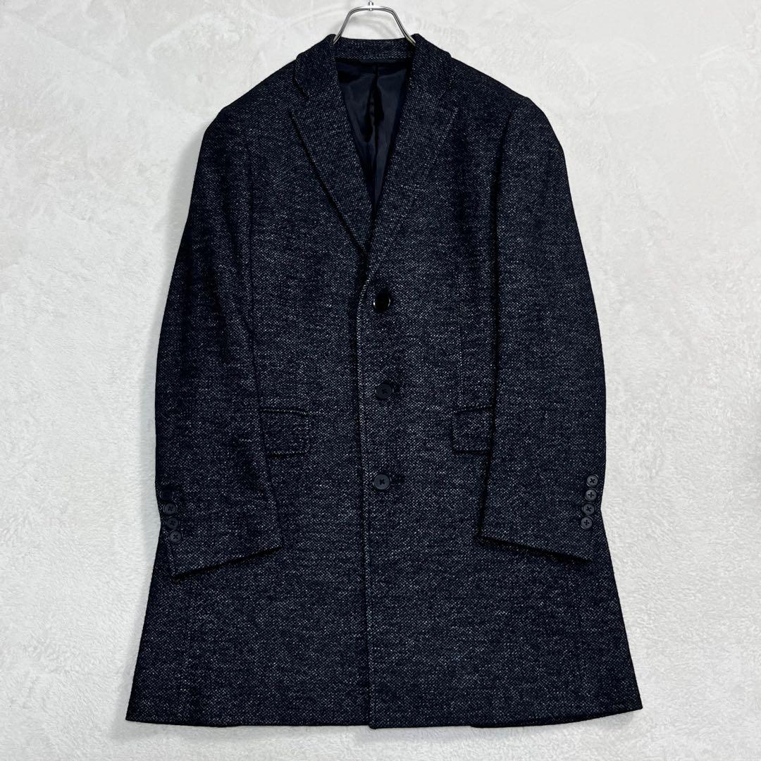 美品『ジョゼフ オム』ツイード チェスターコート ヘリンボーン フォーマル 48