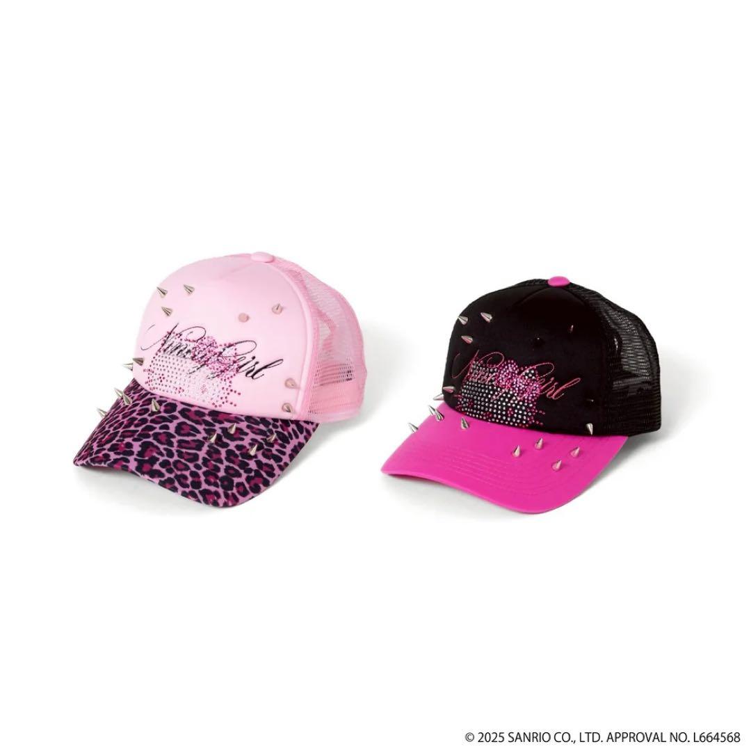 黒　9090 girl HELLO KITTY Studded Mesh Cap