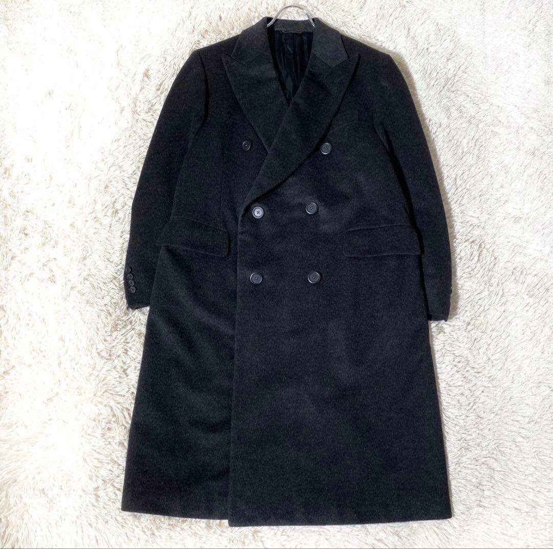 美品 ポールスチュアート 本国ライン カシミア混ダブルチェスターコート カナダ製