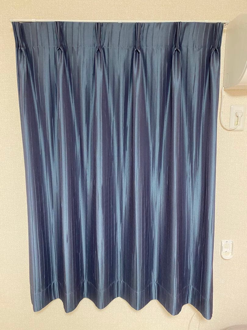 サンゲツ ネイビーブルー 遮光カーテン 腰窓用