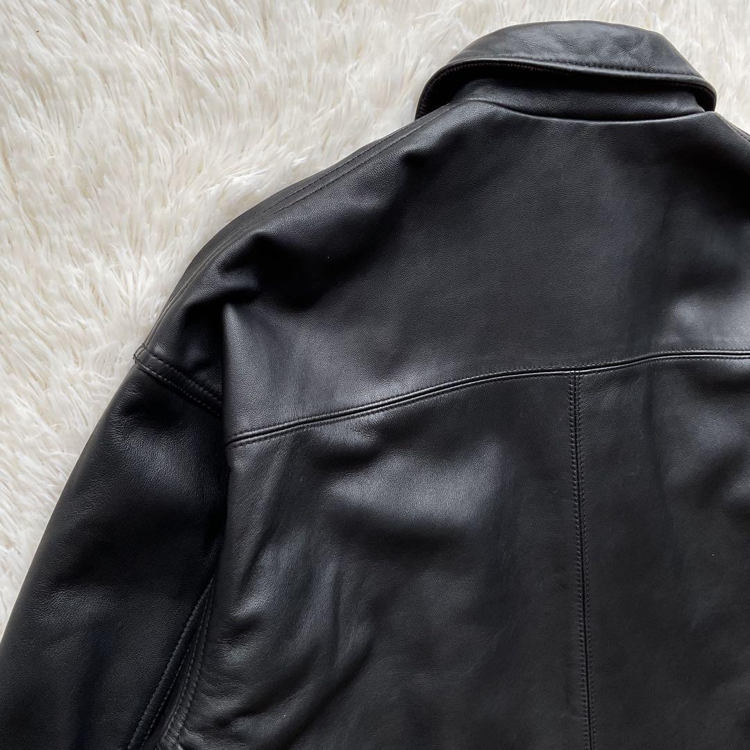 人気✨BEAMS シープスキン　レザージャケット　カーコート　本革　ブラック　M