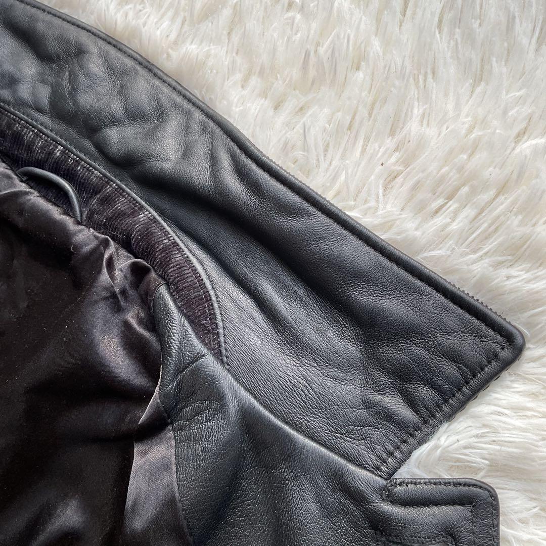 人気✨BEAMS シープスキン　レザージャケット　カーコート　本革　ブラック　M