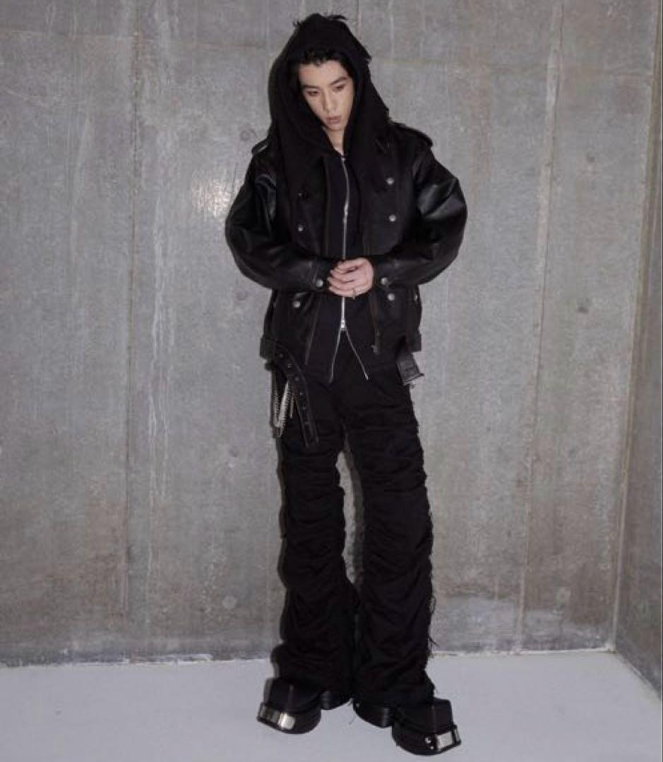 GRANCY シャーリングダメージデザインコットンパンツ M