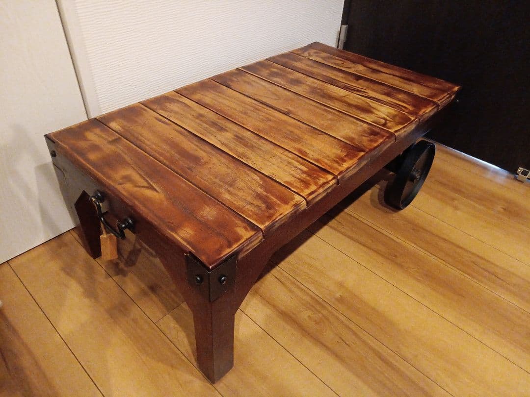 トロリーテーブル　TTF-117 天然木　マホガニー　アイアン　インテリア