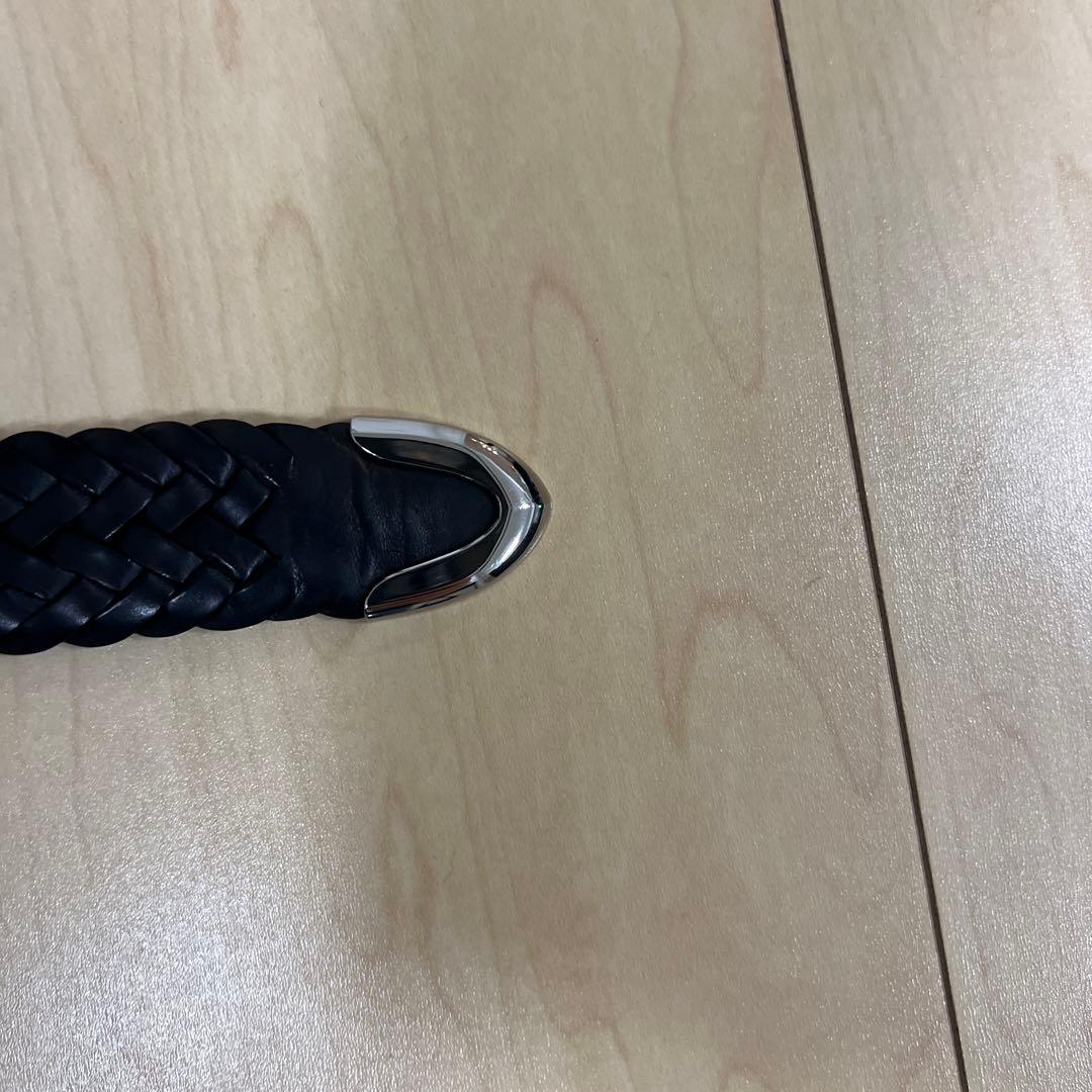 J.M. DAVIDSON 編み込みレザーベルト ブラック