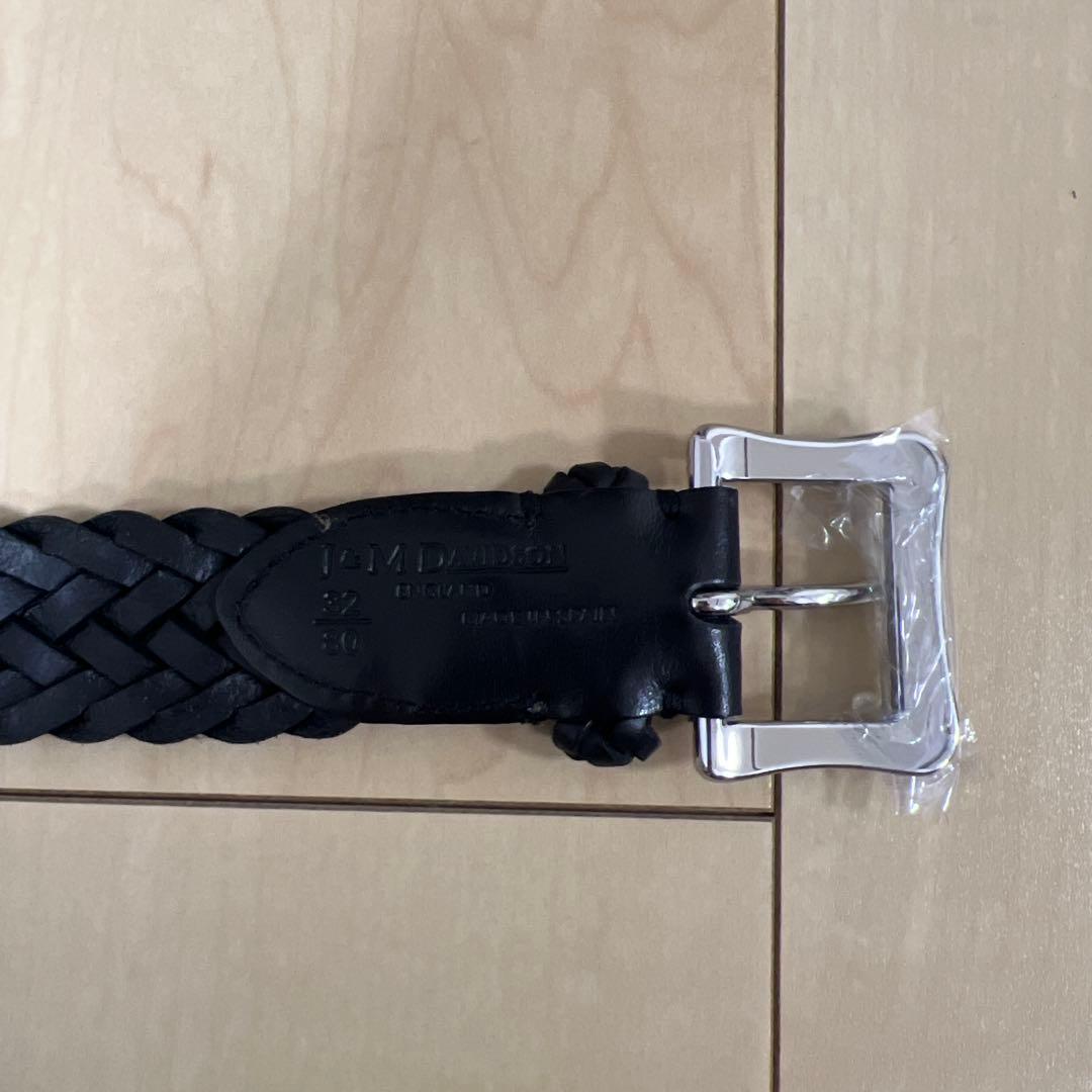 J.M. DAVIDSON 編み込みレザーベルト ブラック