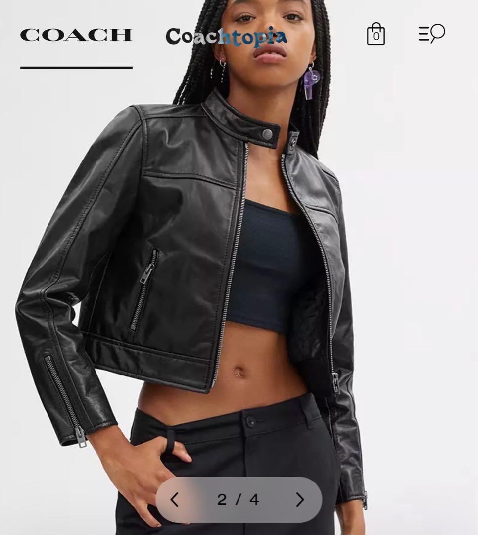 【新品タグ付き】COACHコーチレザージャケット(CN443)Sブラック本革