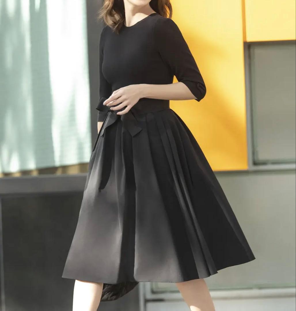 エムズグレイシー　タフタスカートドッキングドレス　42