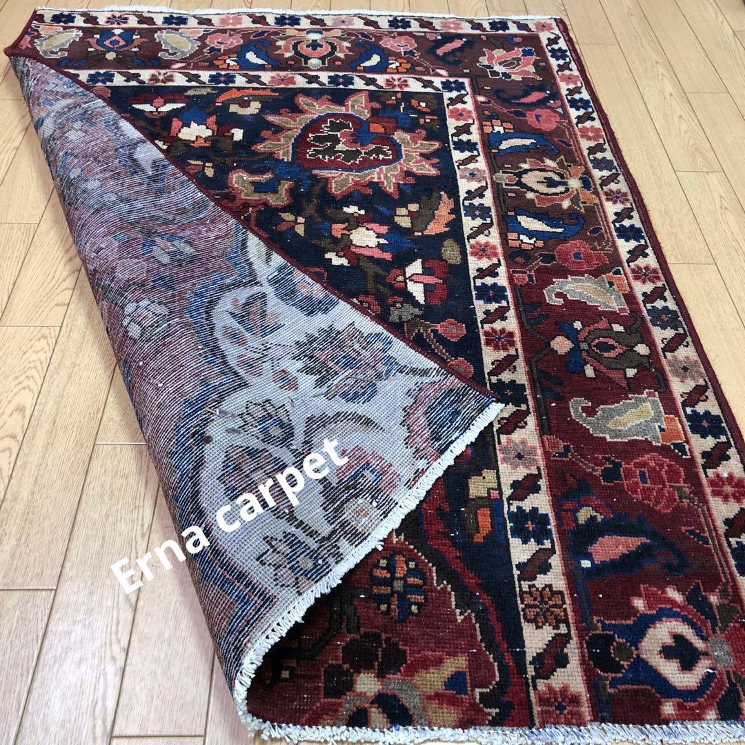 ペルシャ絨毯 ペルシャヴィンテージラグ 130x100 手織り オールド