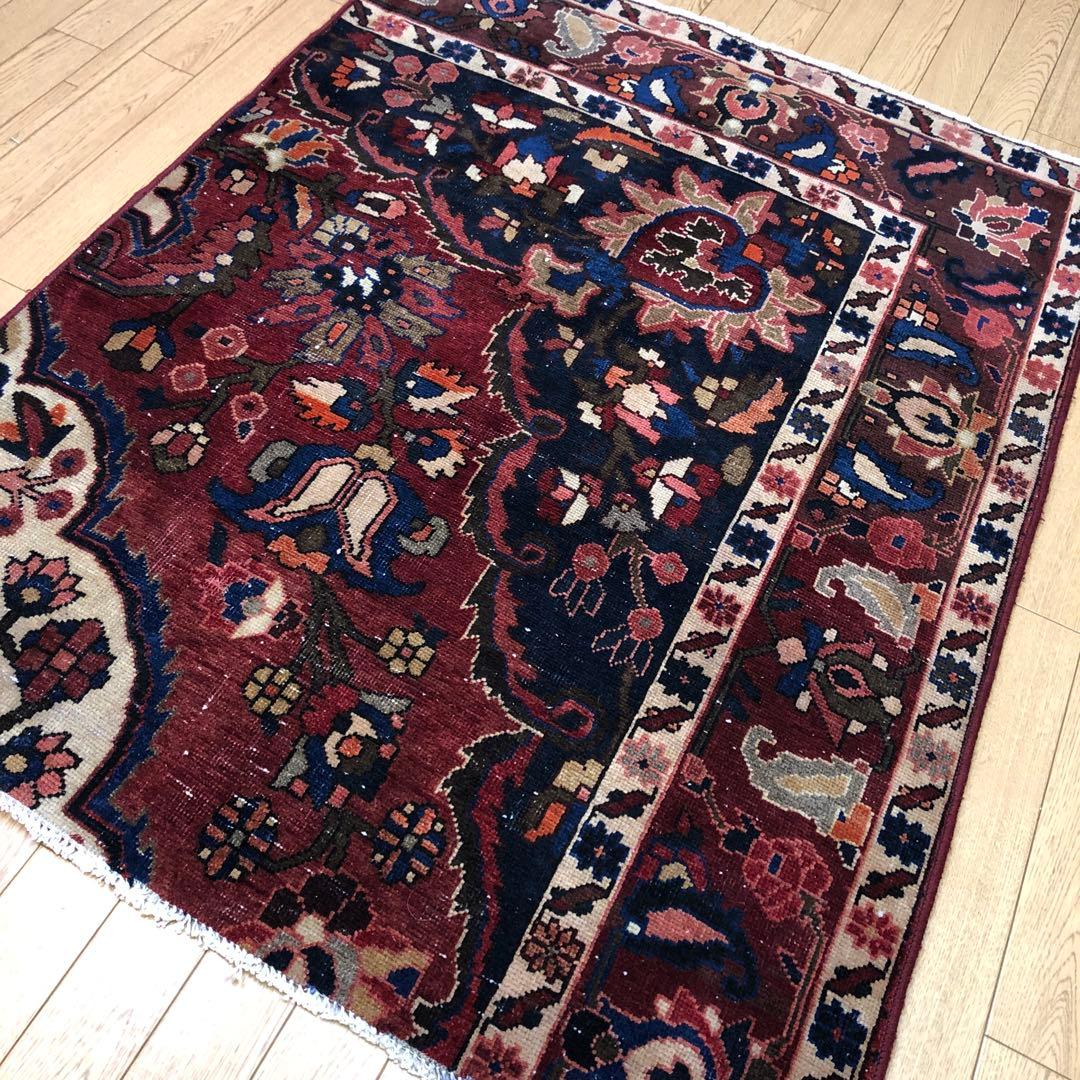 ペルシャ絨毯 ペルシャヴィンテージラグ 130x100 手織り オールド