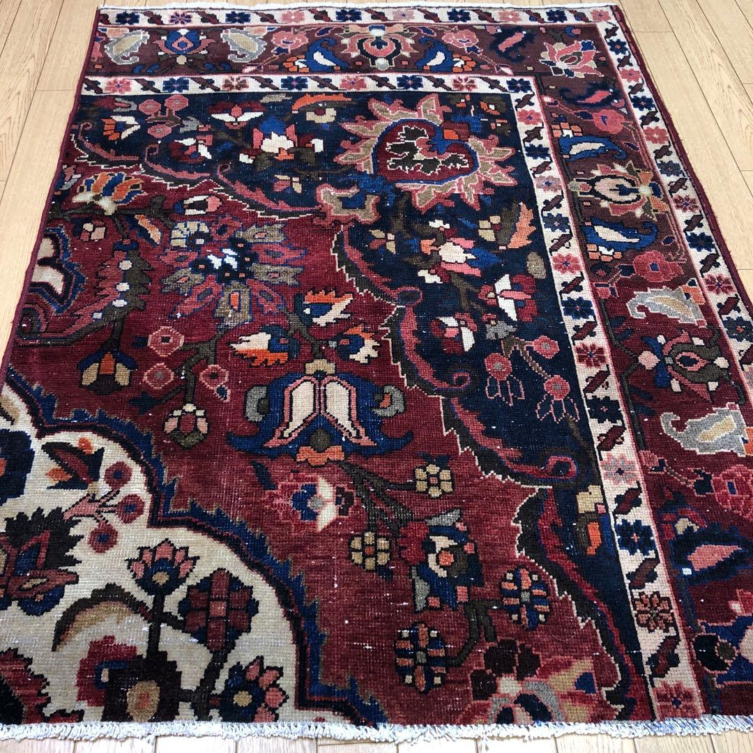 ペルシャ絨毯 ペルシャヴィンテージラグ 130x100 手織り オールド