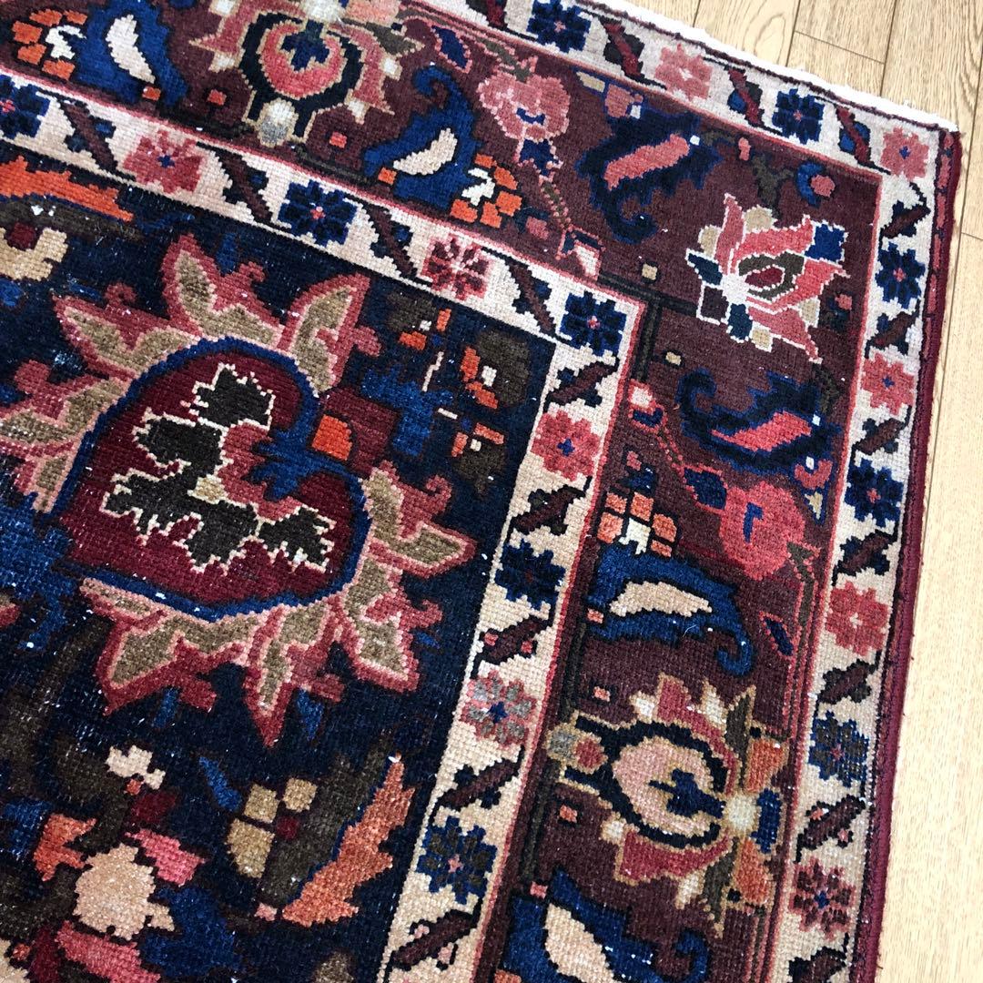 ペルシャ絨毯 ペルシャヴィンテージラグ 130x100 手織り オールド