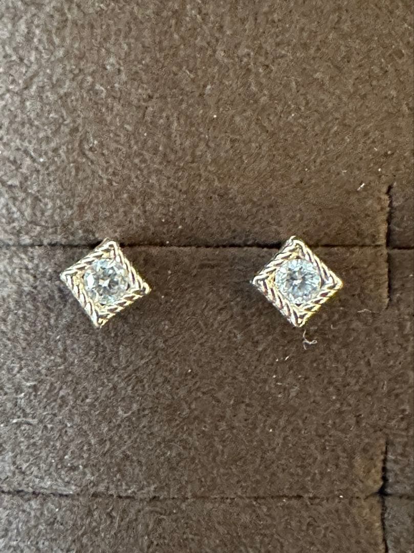 ココシュニック COCOSHNIK K10 イエロゴールド ダイヤモンドピアス